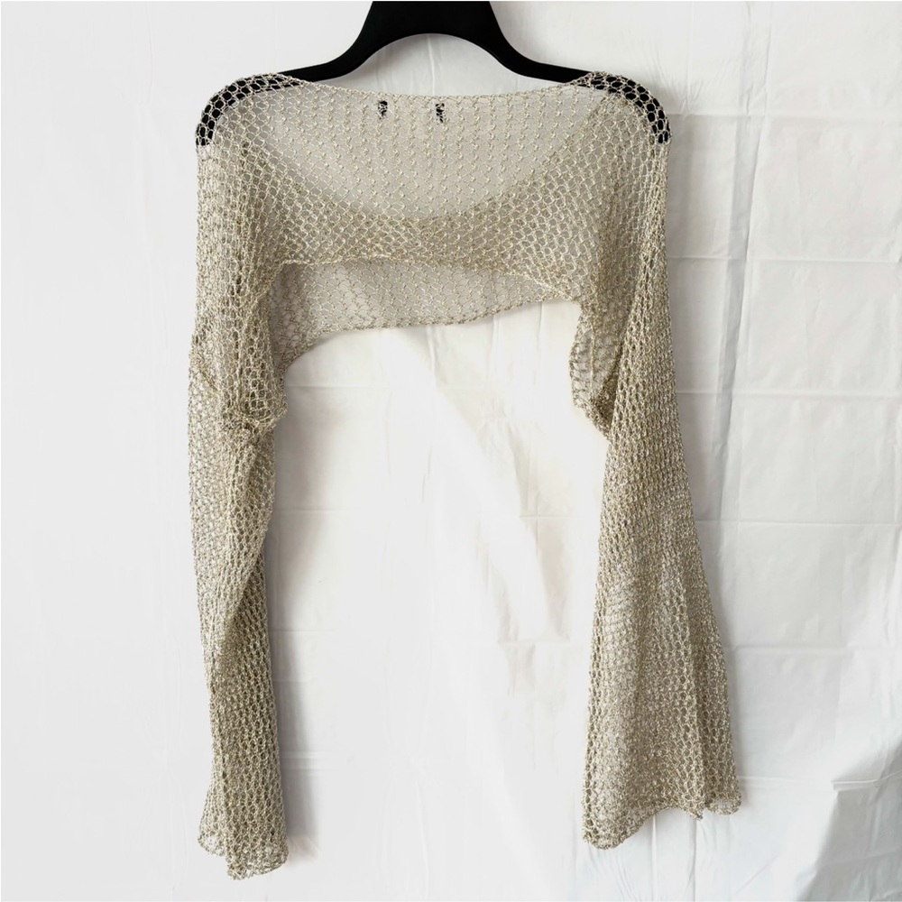 Meshki Silver Hilton Diamanté Mesh Crop Top SZ S Worn Once - Picture 3 of 12
